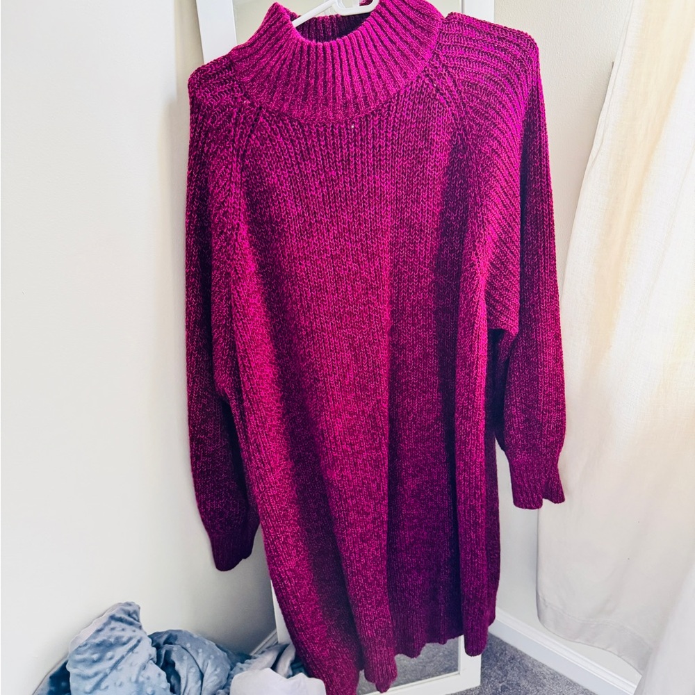 Noisy may Deep Burgundy Turtleneck Sweater
